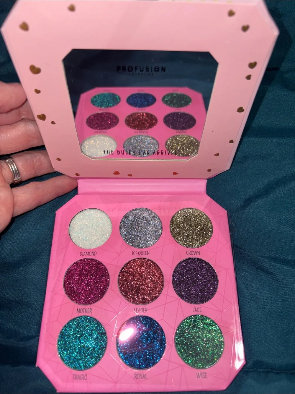 Profusion- 9 Shade Pressed Glitter Palette - Majestic Gems - Eyeshadow w/ primer